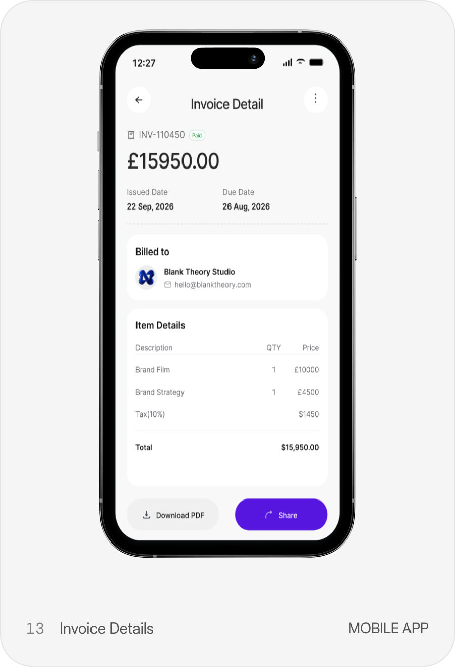 Invoice Details app
