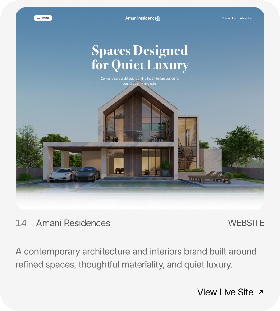 Amani Residences website