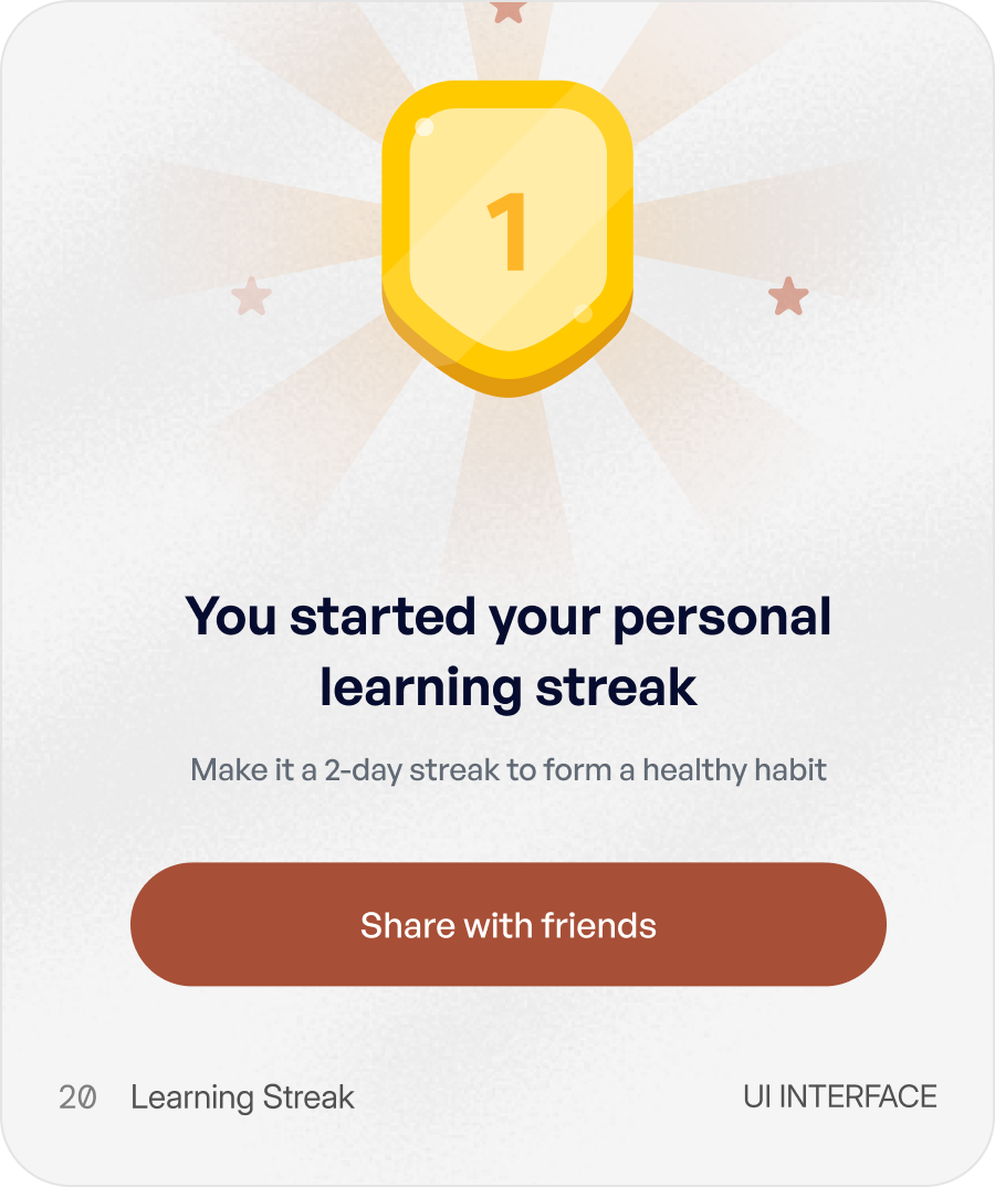 Learning Streak interface
